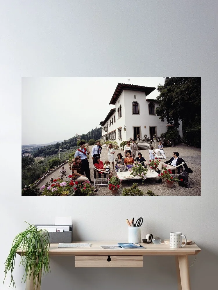 Постер на холсте с принтом Slim Aarons «The Ferragamo Family», для гостиной, декоративная картина для дома