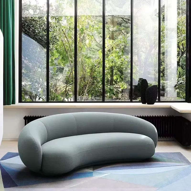 Modern Design High Density Foam Soft Boucle Curved Couch Living Room Furniture Sofa for Home