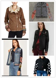 Foreign trade Spain original single tide brand fashion printing exquisite embroidery denim short jacket