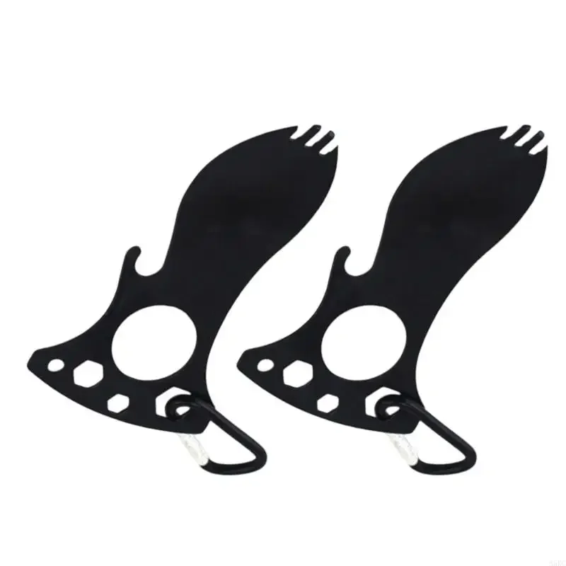 أداة تناول الطعام في الهواء الطلق المحمولة مع إكسسوارات التخييم المتفتحة في الزجاجة ملعقة محمولة مناسبة لاستخدام رحلة النزهات