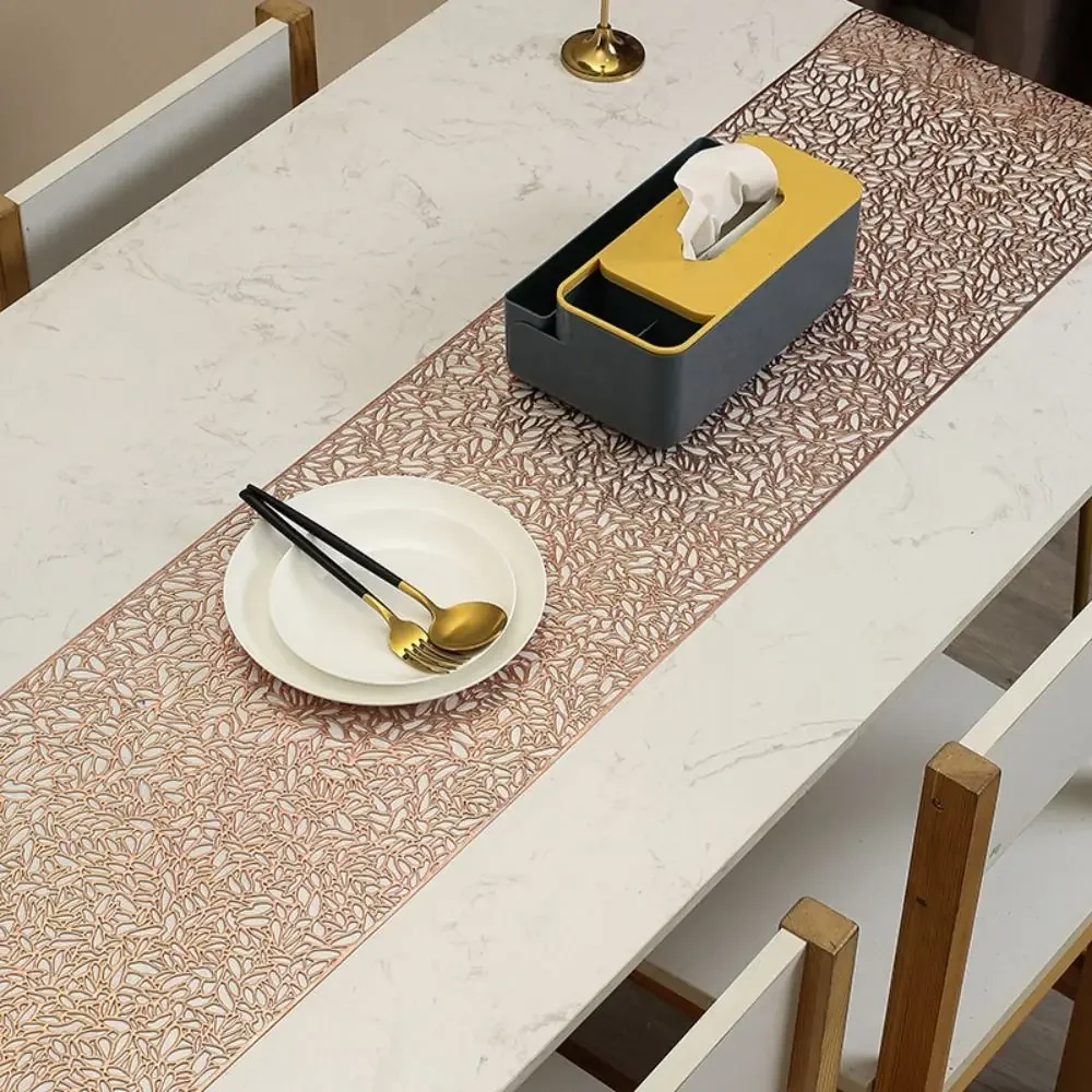 Camino mesa hueco de PVC moderno, cubierta rectangular para suministros  fiesta, mantel antimanchas de 150CM boda