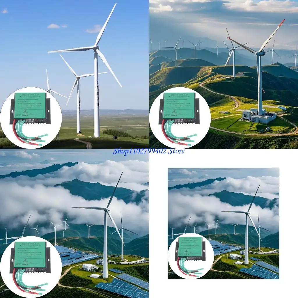 547F Waterproof Low Controller Regulator Replacement Wind Turbines Charges Controller with LED Indicators Enduring