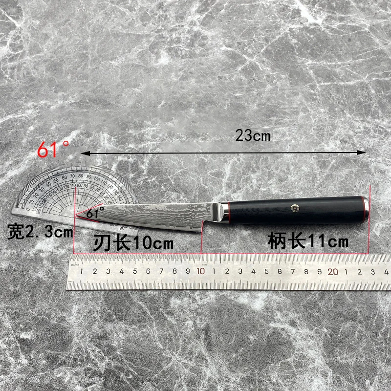 4 Inch Paring Knife S35VN Powder Steel Damascus Steel Blade G10 Handle Peeling Slicing Cleaver Barbecue Utility Kitchen Knife