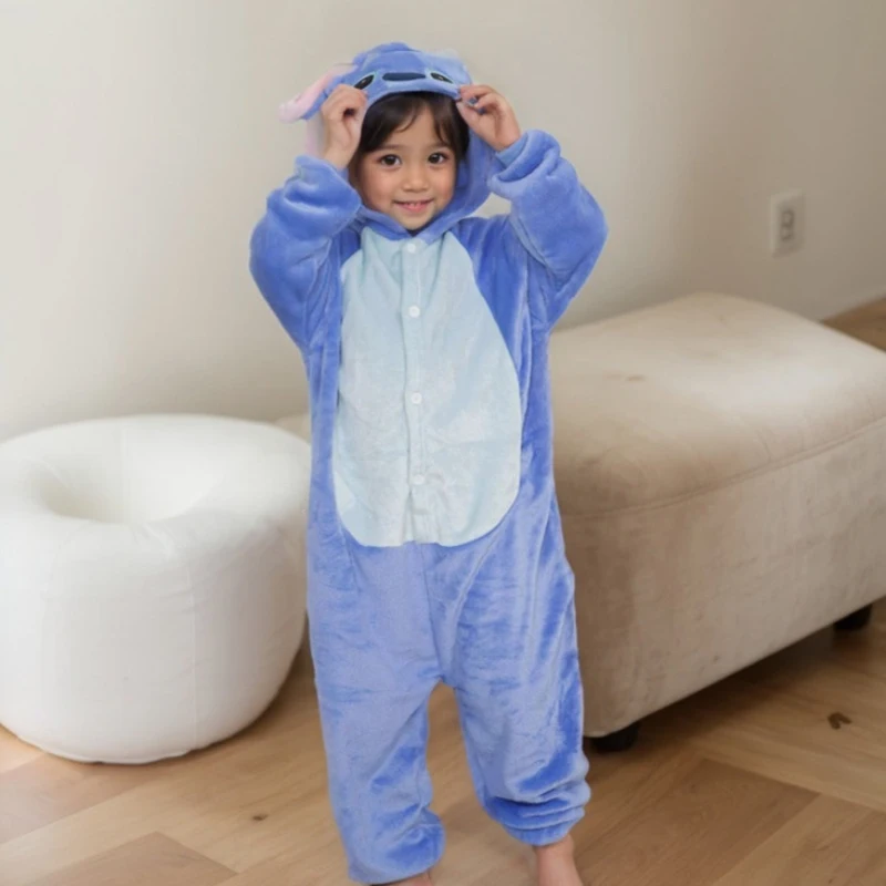 Lilo Stitch Cosplay Costume Boys Girls Spiderman Pajamas Plush Winter Warm Clothes for Boys Girls Halloween Christmas Gifts