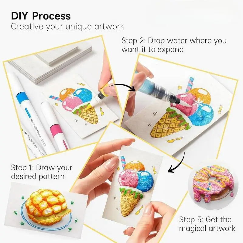 Magic Texture Painting Kit Magic Foam Paper Paint Kit Learning Games Sensory Toys Educational Toys Interactive Crafting Supplies