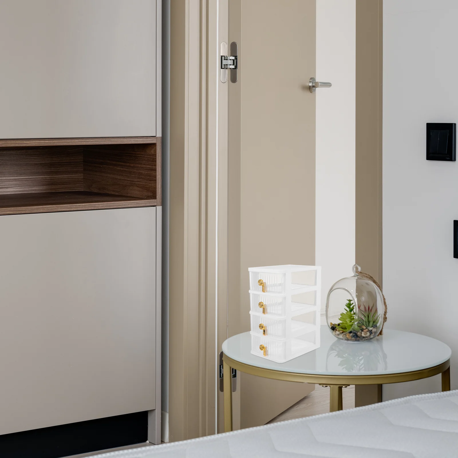 

1pc Desktop Organizer Box Clear Desk Drawer Storage For Office Supplies Stationery Headphones Small Items Document Organizer