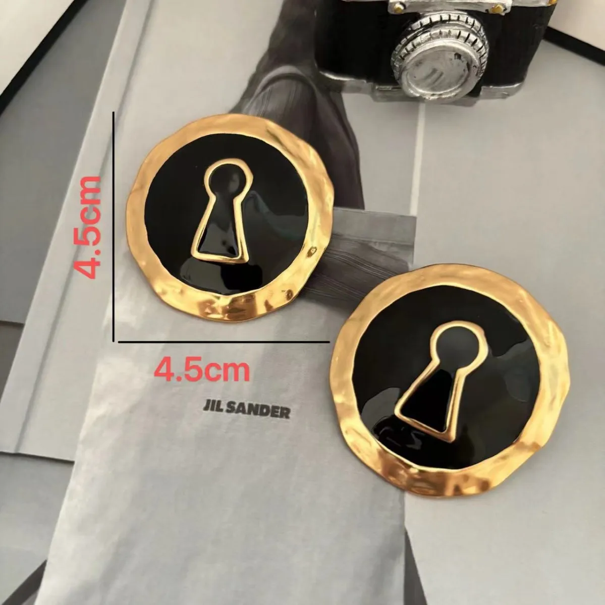 New French vintage Exaggerated Enamel Copper Plated 18K Gold Stud Earrings, Light Luxury Fashion Jewelry Accessories for Women