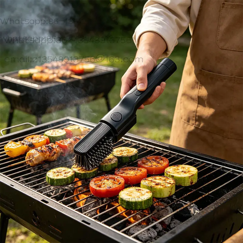 New second-generation folding electric barbecue brush heavy oil cleaning artifact