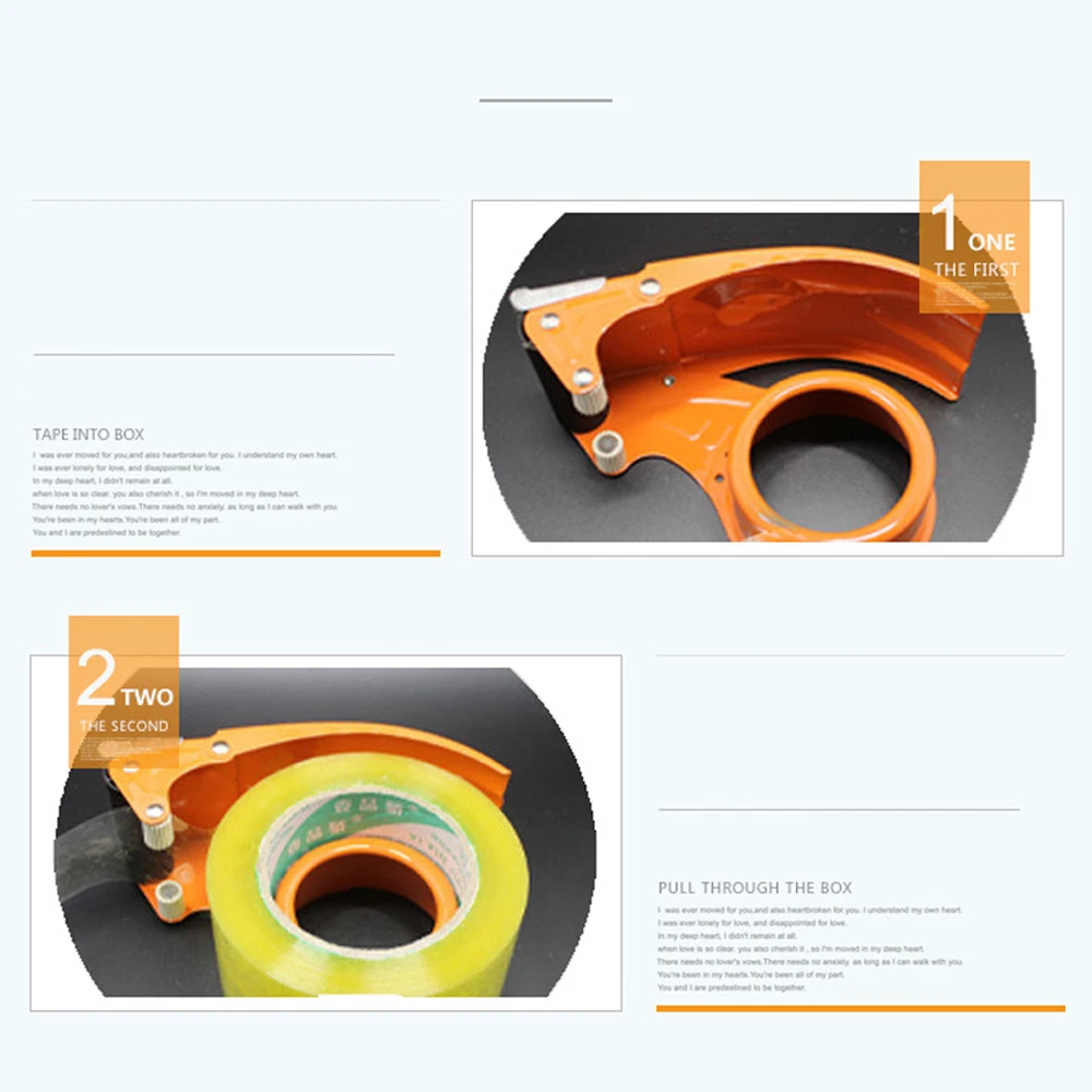 60mm Tape Cutter Dispenser Case Sealing Machine Anti-reverse Manual Sealing Device Baler Durable Iron Box Sealer Cutting Machine