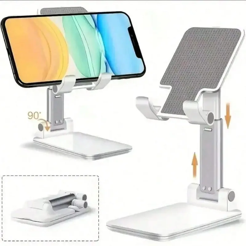 

Double Folding Phone Holder Adjustable Desktop Phone Holder Mobile Phone Desk Stand Portable Foldable Height-adjustable Stand