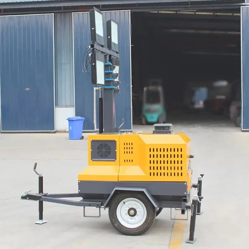 Garden and Landscape Trailer Mobile Lighting Emitting Diode Lighthouse Diesel Generator White Launcher and DC Power