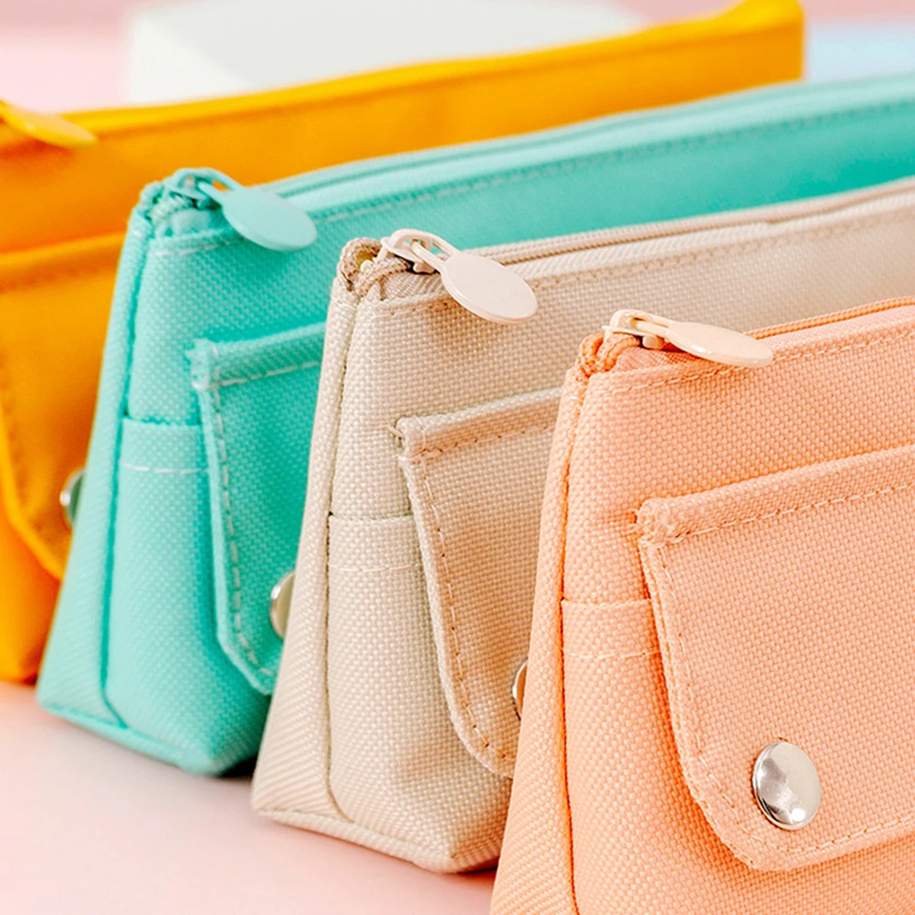 

2 Pcs Oxford Cloth Pencil Case Large Capacity Zipper Pen Pouch Scratch Resistant Dirt Proof Makeup for School