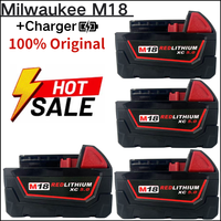 100% original Milwaukee battery, M18 battery, M18B6，6.0Ah， Charger, Milwaukee 48-11-1860 48-11-1850 1840 Tool Lithium Battery