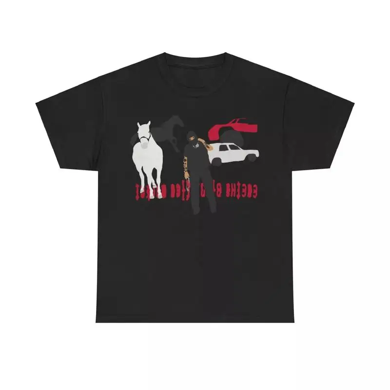 Yeat Lyfestyle Horse 1 Sided Black T Shirt Full Size S 5Xl