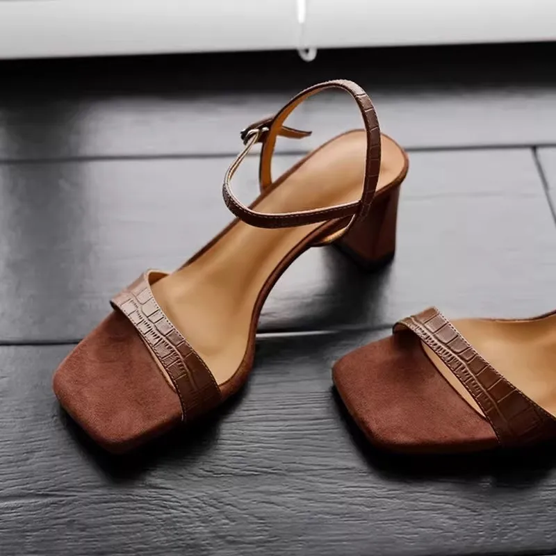 

Women Shoes Black Super High Heel Sandals Women 2026Summer Ankle Buckle Party Shoes Woman Plus Size High Heeled Shoes Female New