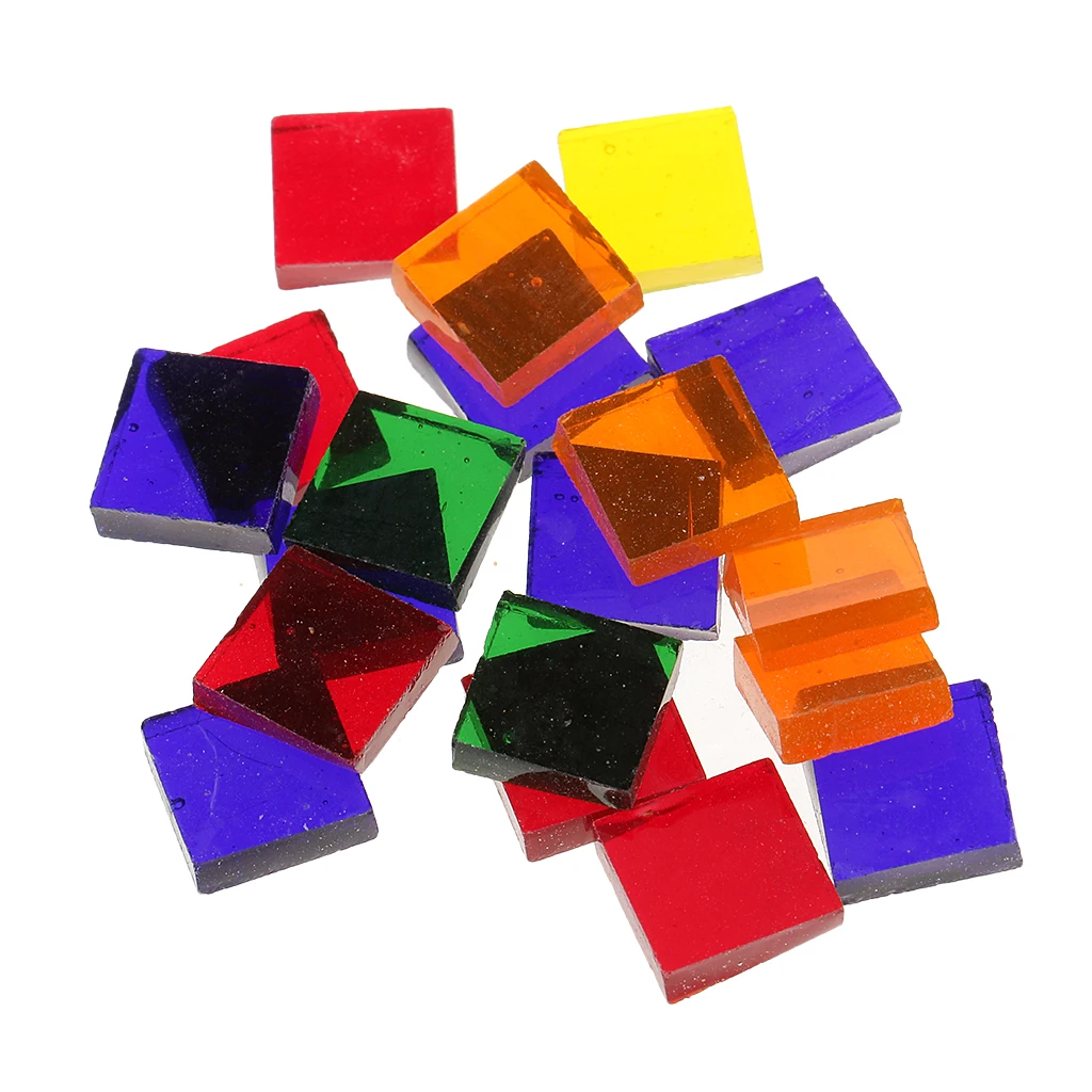 W różnych kolorach elementy z przezroczystego szkła płytki do mozaiki Tessera do puzzli DIY akcesoria rzemieślnicze