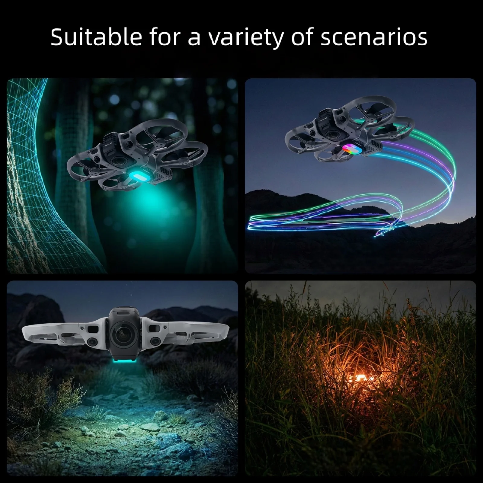 Flight Searchlight for DJI AVATA 360 Spotlight Color-Changing Illuminated Landing Gear Photography with Multiple-Lighting Modes - view 5