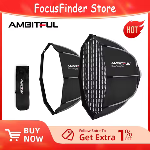Ambitful QS65 65cm QS90 90cm Quickly Release Bowens Mount Octagon Softbox + Honeycomb Grid Outdoor Soft Box for Studio Flash