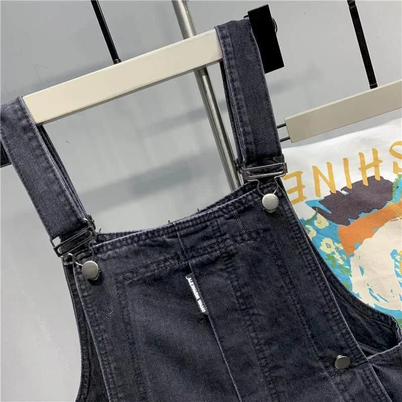 Jumpsuit Solid untuk Wanita Celana Lurus Hitam Dasar Pakaian One Piece Vintage Pakaian Wanita Romper Kasual Longgar Gaya Safari