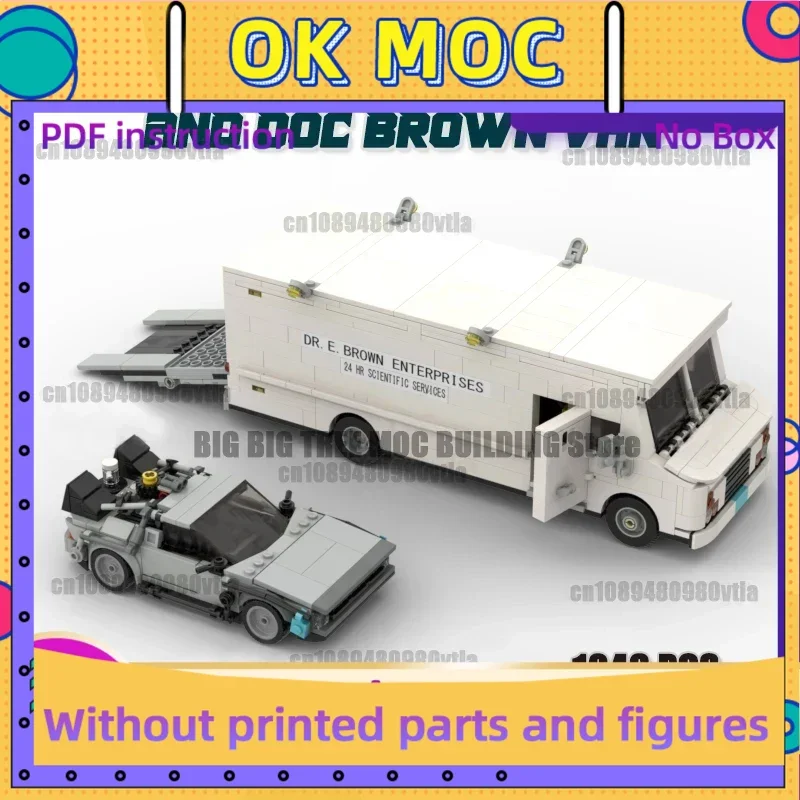 MOC Technology Bricks Time Machine and Doc Brown Van Building Block City Racing Car Creative Expert Model Toy Back to the Future