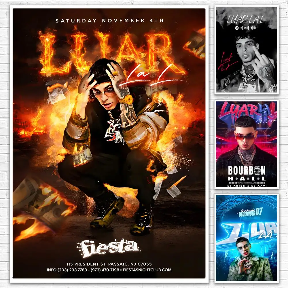 Latin Trap Artist l-luar la l Poster All-match HD Waterproof Self-Adhesive Wall Art Sticker For Home Bedroom