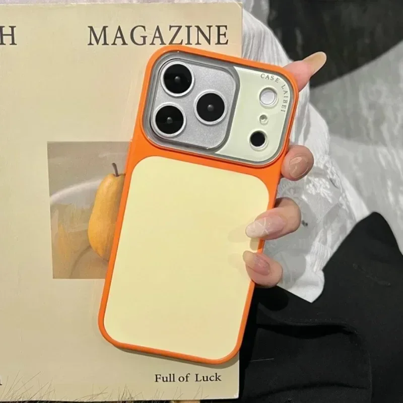 Luxury Color Collision Case For iPhone 17 16 15 14 13 18 Pro Max Large Window Liquid Skin Hard PC Back Cover