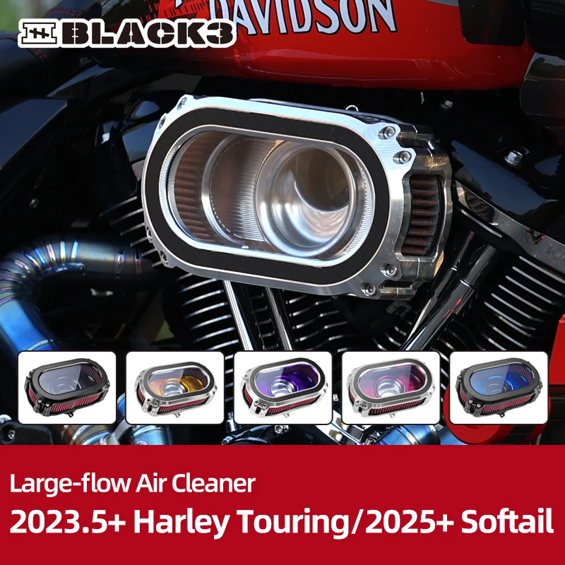 

For Harley 2023-up Touring 121CVO 121ST 2024-up 117 Touring 2025-up Softail Low Rider S/ST Fat Bob Motorcycle Air Cleaner Filter