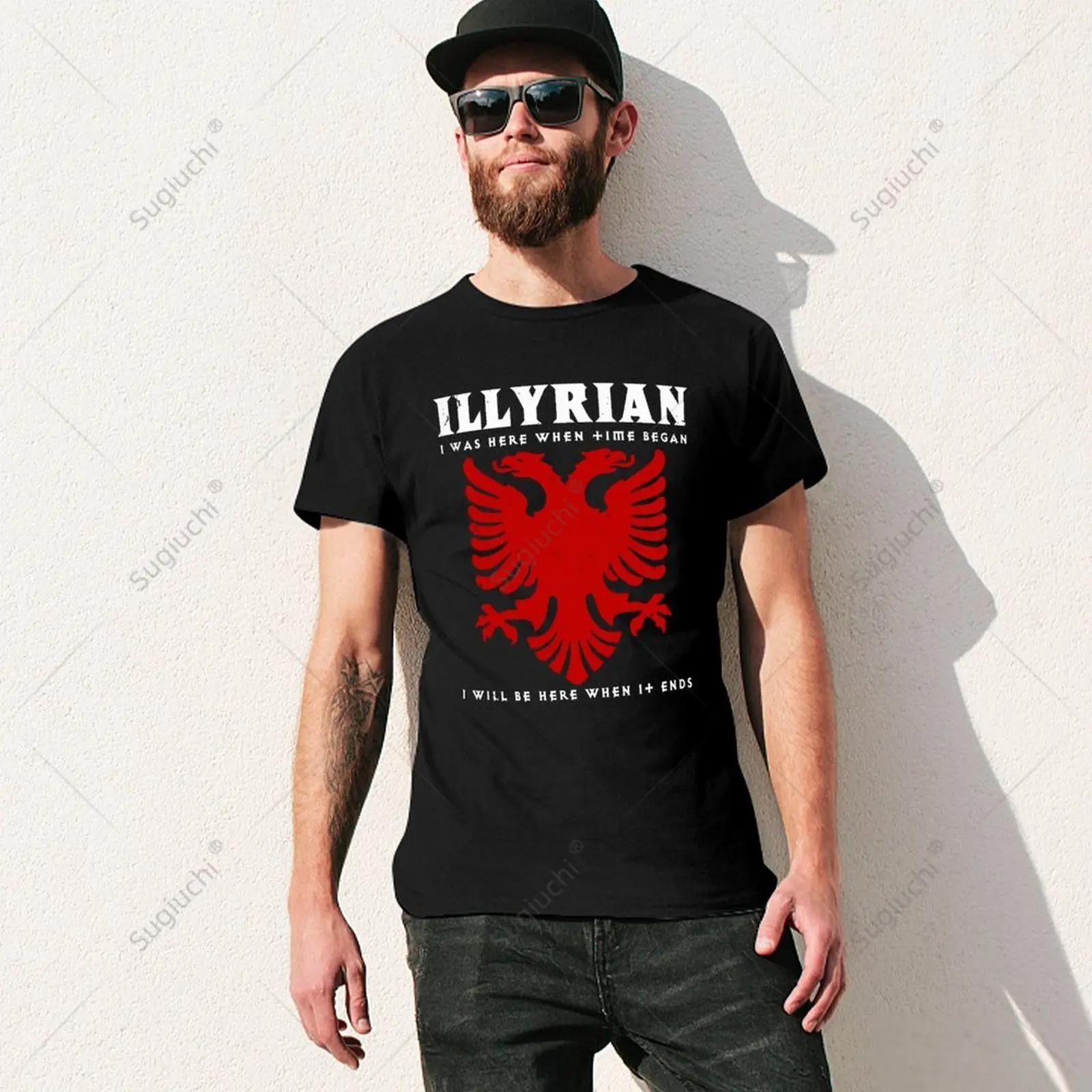 Unisex Men ILLYRIAN I Was Here When Time Began I Will Be Here When It Ends Albania Albanian Tshirt Tees 100% Cotton T-Shirt