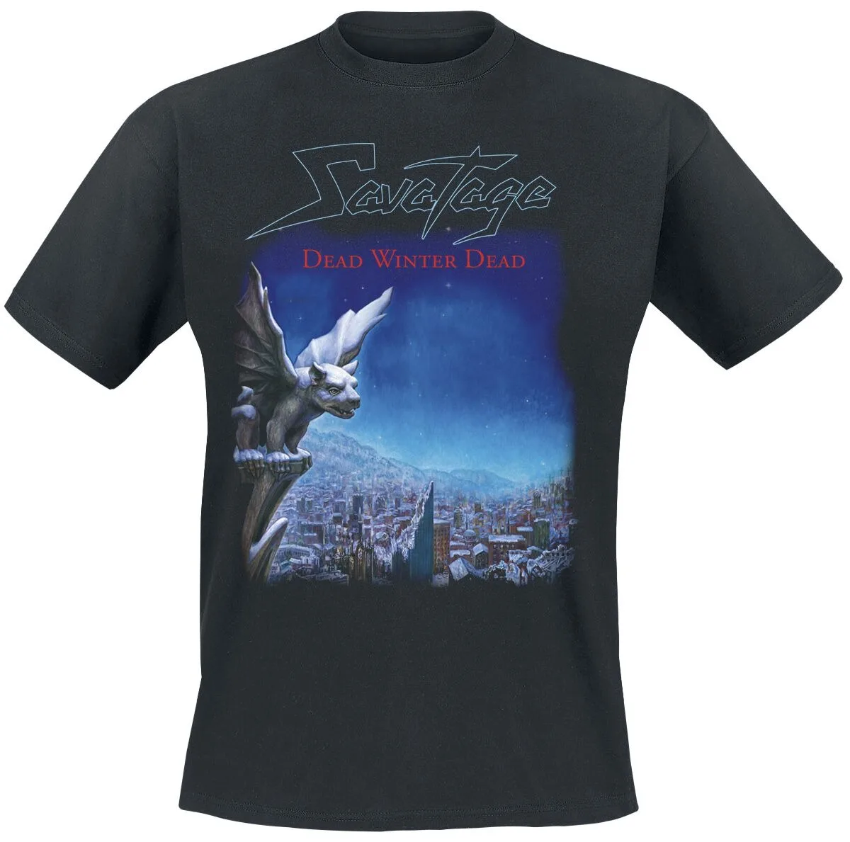 Camiseta de algodão com estampa do logotipo Savatage Dead Winter Dead Gargoyle City, Power Metal Streetwear, unissex, gola redonda