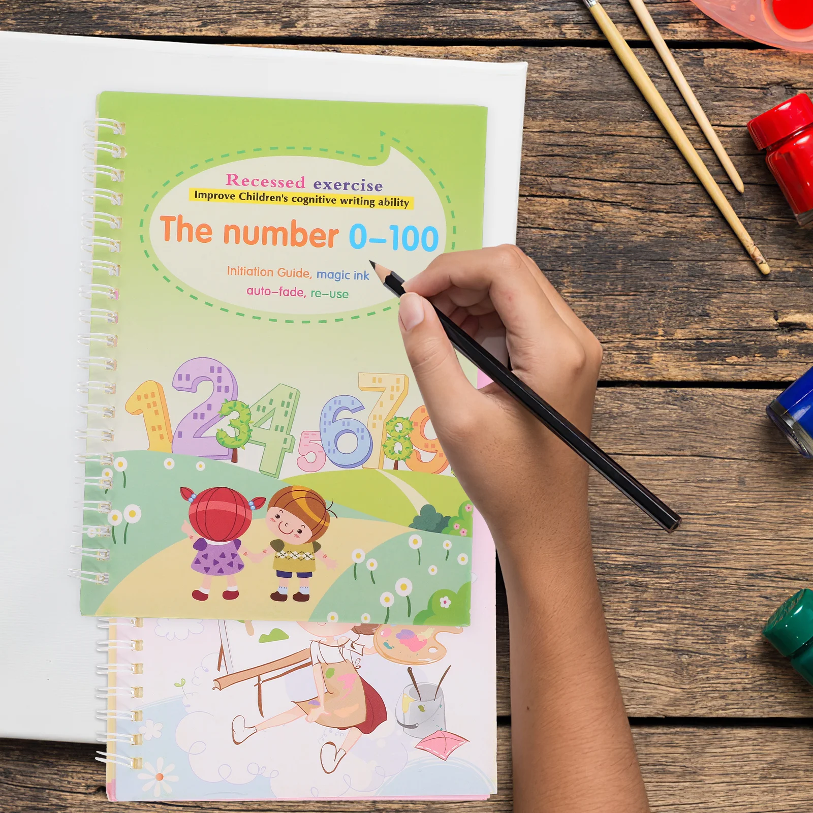 1Set Handwriting Practice for Grooved Writing Book Fluency Training Copybook Writing Practice Book Preschool