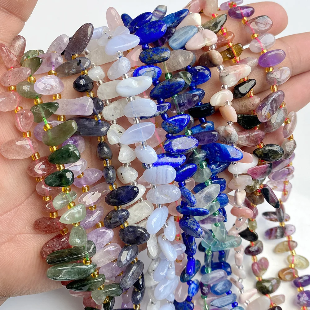 7-16 مللي متر الطبيعية غير النظامية حجر الخرز بلورات الجمشت الأسنان الطويلة الحصى حبة لصنع المجوهرات Habdma القلائد أقراط