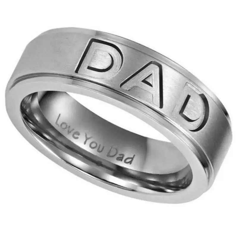 Anillo de Titanio para Hombre, Ultraligero, Resistente a los Arañazos, Grabado con Te Amo en el Interior, Elaborado con Materiales de Primera Calidad, Regalo para el Día del Padre