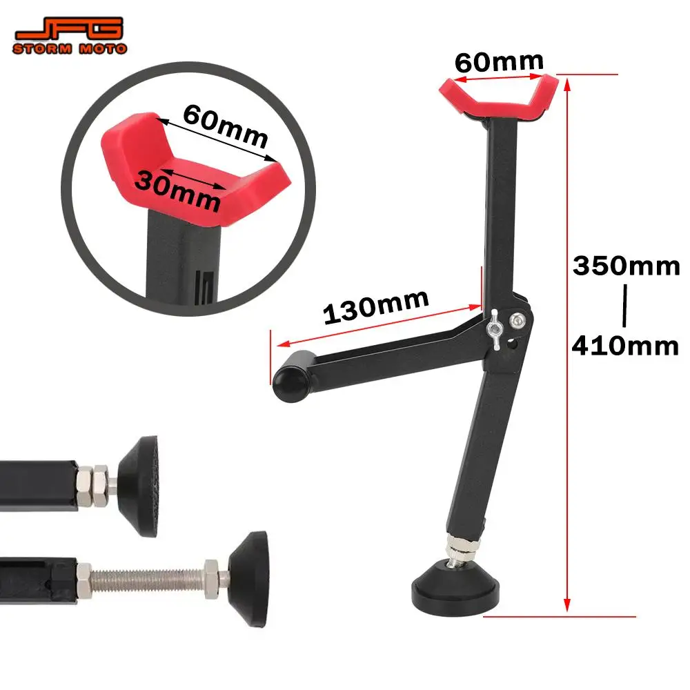 Motocicleta Suporte de Roda Ajustável Side Stand, Quadro Traseiro, Swingarm Lift, Universal Dirt Bike, Reparação Ferramenta