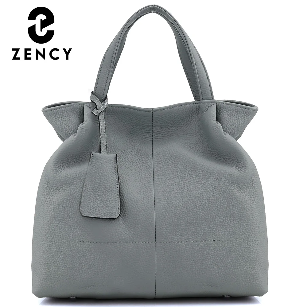 

Zency Soft Genuine Leather Handbag Women's Shoulder Bag Fashion Casual Design Shopper Crossbody Large Bucket Tote Bag