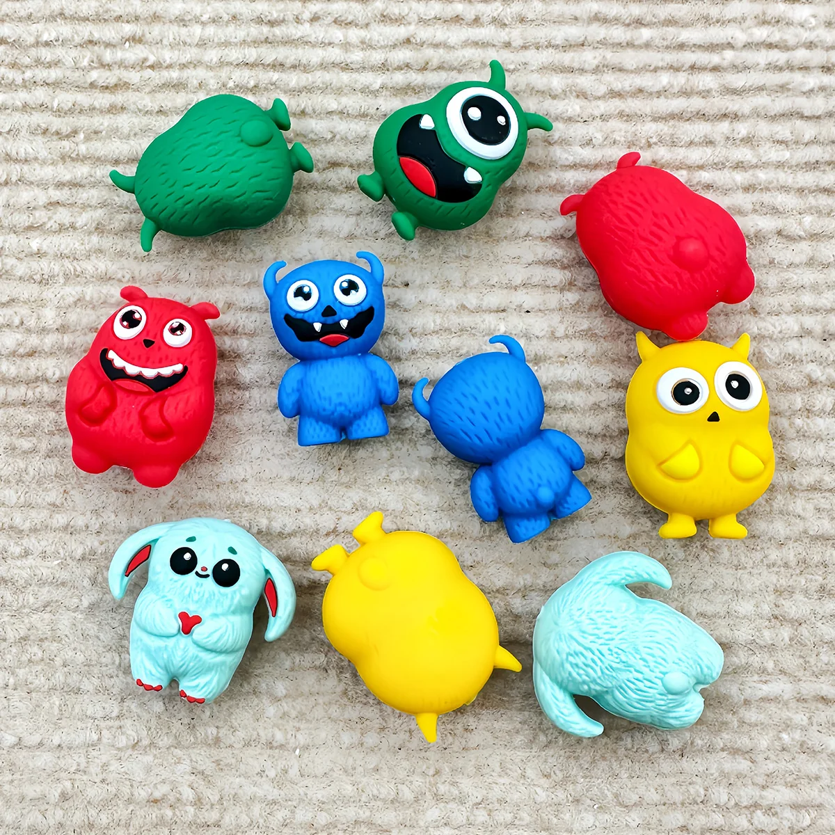 10PCS 3D Monster Beads Food-grade Silicone Beads for Jewelry Making - Bulk Pack DIY Bracelet Necklace Craft Pacifiers Baby Gifts