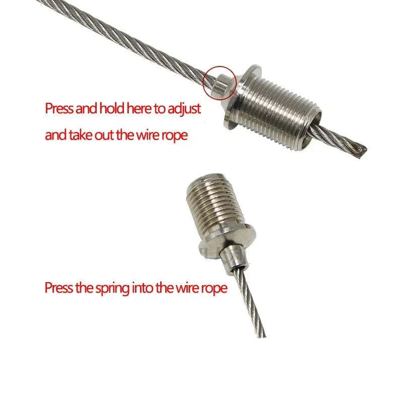 Hollow Bolt That Can Connect And Lock The Wire Rope,Pendant Install Locking Device Length Adjustable Cable Clamp Copper Head