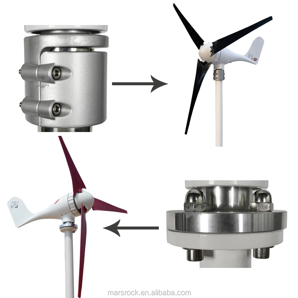 600W 12V 24V Wind Turbine Generator 3 5 Blades Residential AC Hawt Wind Mill with Free MPPT Controller Charging Indicator LED