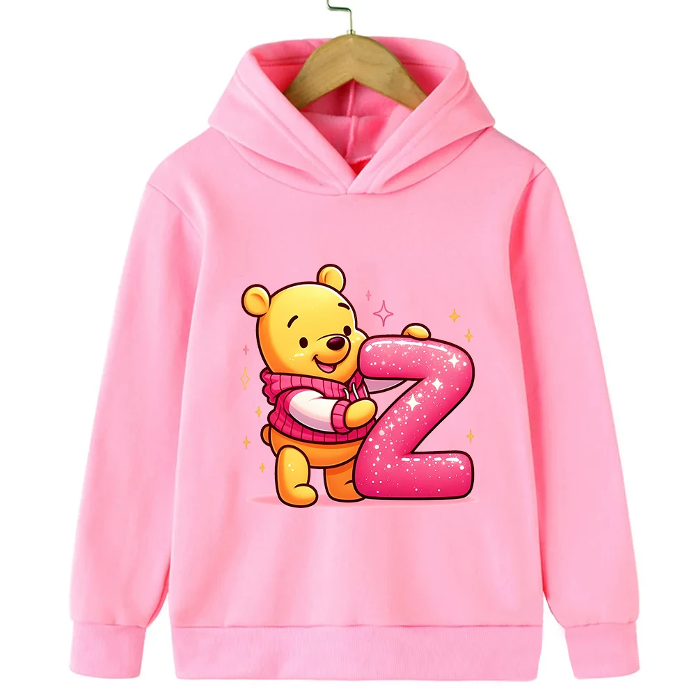 

Children Hoodies Winnie The Pooh Girl Boy Disney A B C D Kids Pullover Fashion Cartoons Casual Clothes Kid Tops Sweatshirts