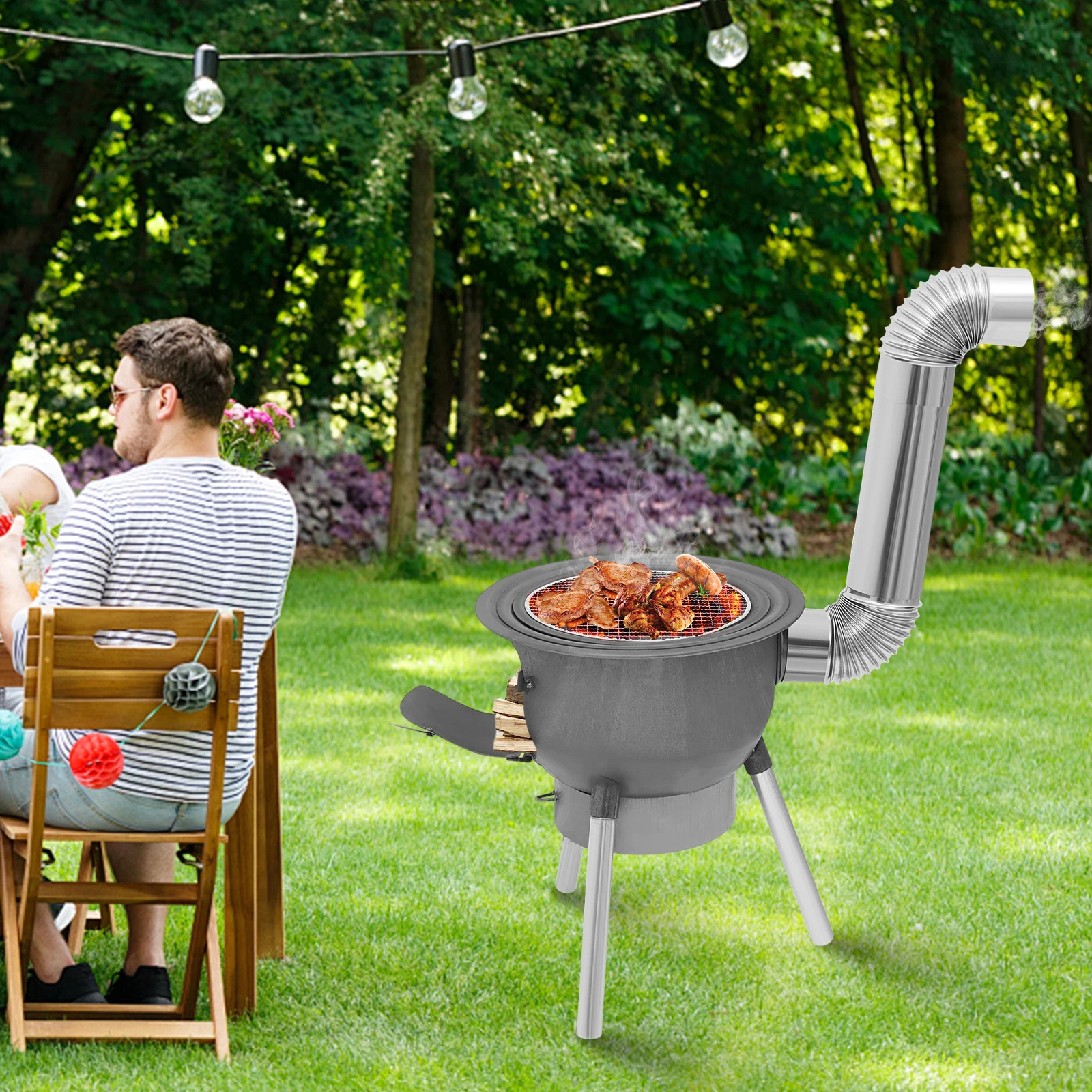 

Outdoor Camping Barbecue Stove Wood Stove Outdoor Cooking Barbecue Wood Stove
