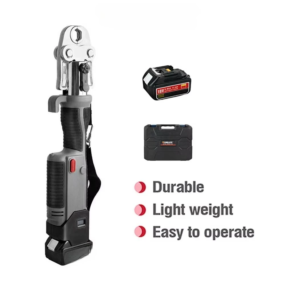 Emeads Portable Cordless Hydraulic Copper Press Tool for Plumbing PEX Pipe Fittings 18V 4.0Ah Li-ion Battery 1/2