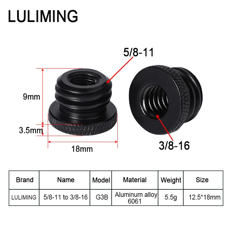 Laser Level 5/8-11 Male to Female 1/4 3/8 Inch Conversion Screw  5/8-11 Coarse thread Laser Level Tripod Camera Screw Adapter