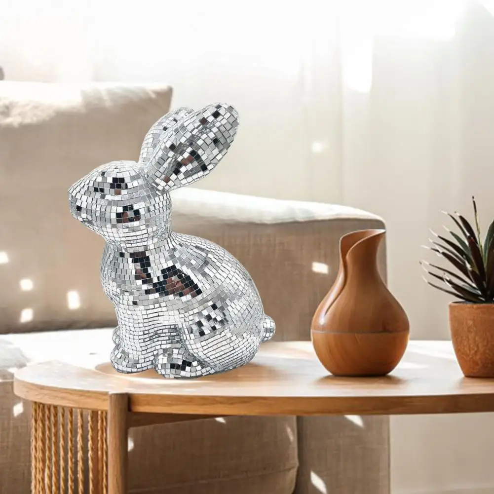 زخرفة أرنب اليدوية مرآة صغيرة الأرنب تمثال أرنب شكل ديسكو الكرة تمثال للحفلات وحفلات الزفاف وأعياد الميلاد للمناسبات