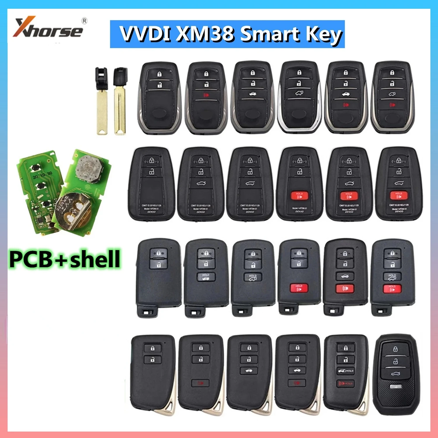 XSTO01EN Универсальный смарт-ключ Xhorse VVDI для Toyota XM38 для Lexus XM38 4D 8A 4A «все в одном» Lexus Toyota Smart Key Shell