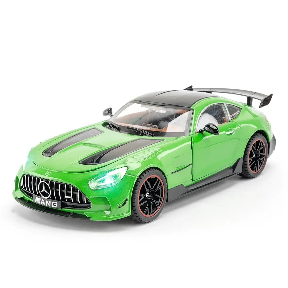 1:18 Mercedes-Benz Jas GT-R Voiture de sport Collection Simulation Alliage moulé sous pression Voiture Son et lumière Véhicule Jouets Voiture pour enfants Cadeaux