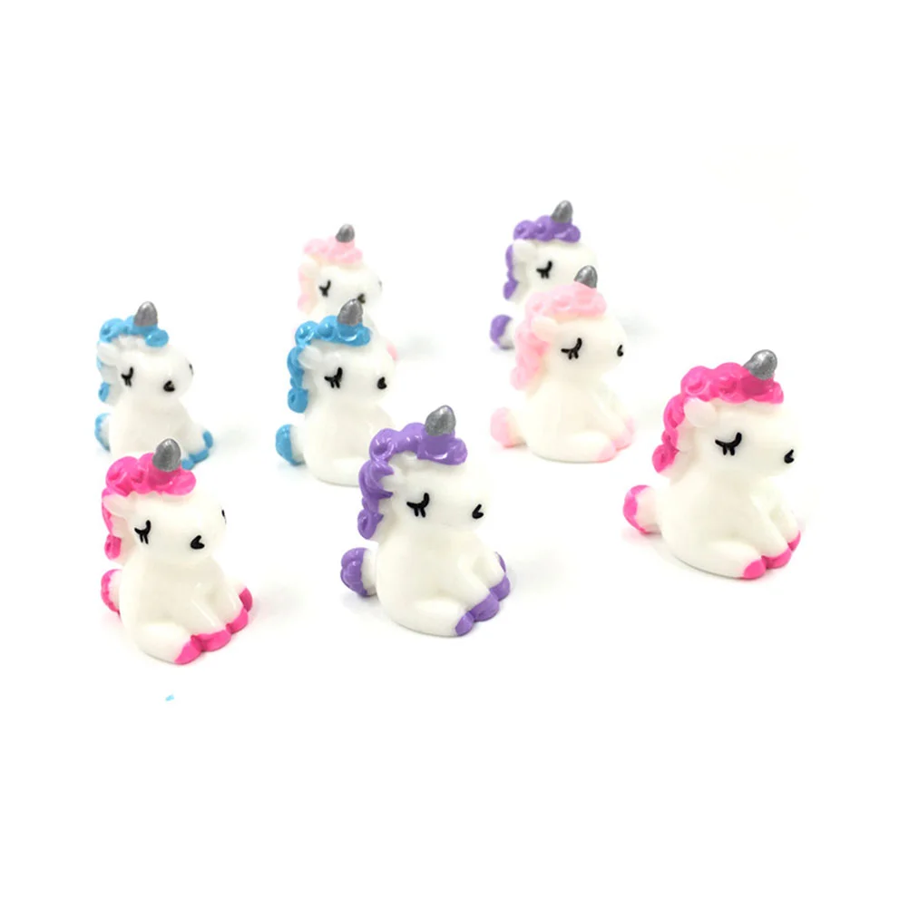 40 ชิ้นของเล่น House Mini Unicorn Fairy Garden Decor รูปน่ารักจําลองขนาดเล็กรูปปั้นโต๊ะ