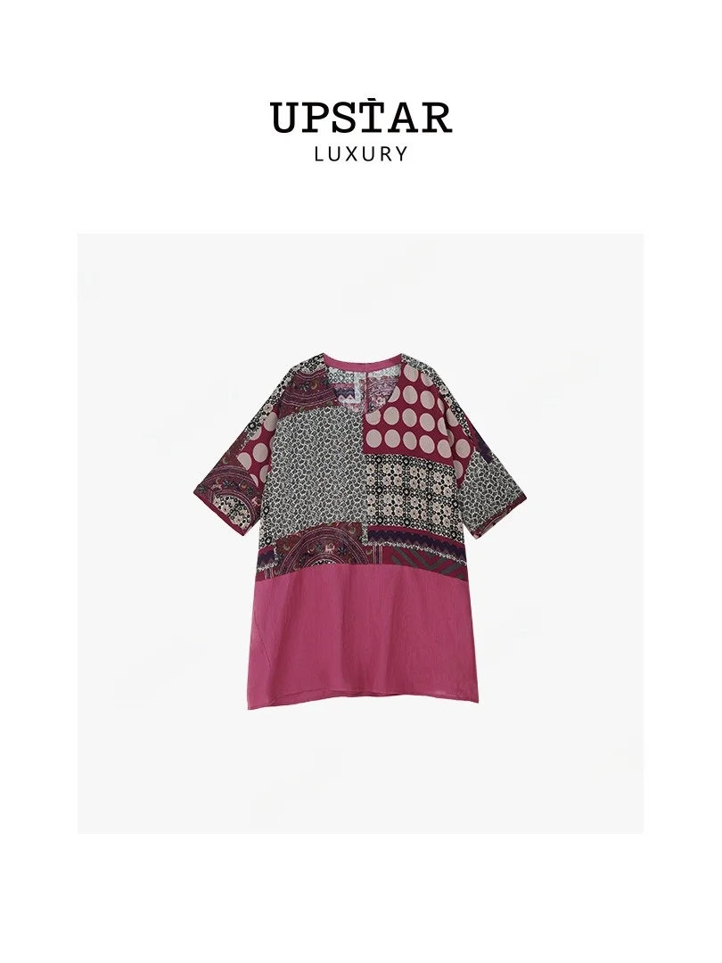 

Faionable Print Hooded irt AS5SCS006 Loose Fit ort Sve round Ne Mid-Length Casual Women's irt Autumn 2025