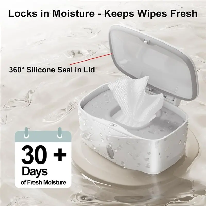 2026 New Wipes Dispenser with Weighted Plate, Perfect Pull Baby Wipe Holder, Refillable Wipe Container, Keeps Wipes Freshs