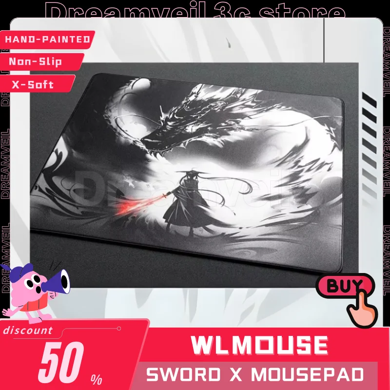 Original Wlmouse Sword X Mousepad X-Soft Smooth Gaming Mousepad Hand-Painted 4mm Non-Slip Custom Mouse PadAPEX FPS CSGO  Gamer