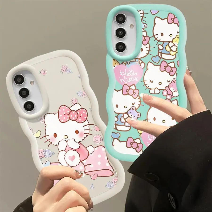 سانريو مرحبا كيتي قضية الهاتف لسامسونج غالاكسي A20s A30s A50s A02s A73 A03 A04e A05s A06 A11 كور A21s A51 4G 5G فوندا
