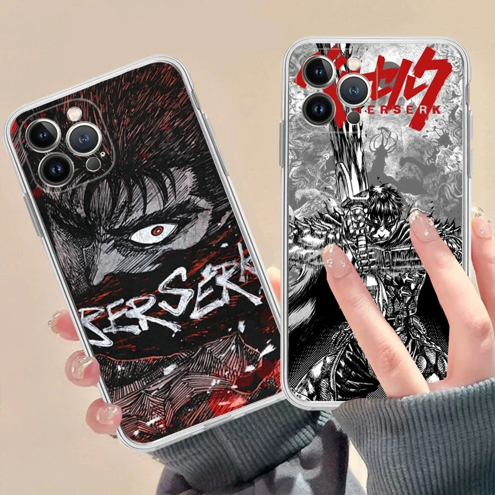 

Anime Berserk Phone Case For iPhone 15 14 13 12 Mini 11 Pro XS Max X XR SE 6 7 8 Plus Soft Silicone Cover